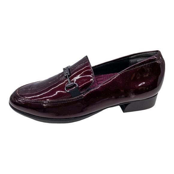 New Munro Shoes Harrison II Ruby Red Patent Leather Bit Accent Loafers 7 - Picture 1 of 11